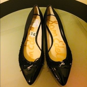 Sam Edelman Ballet Flats Black with Pattent Point